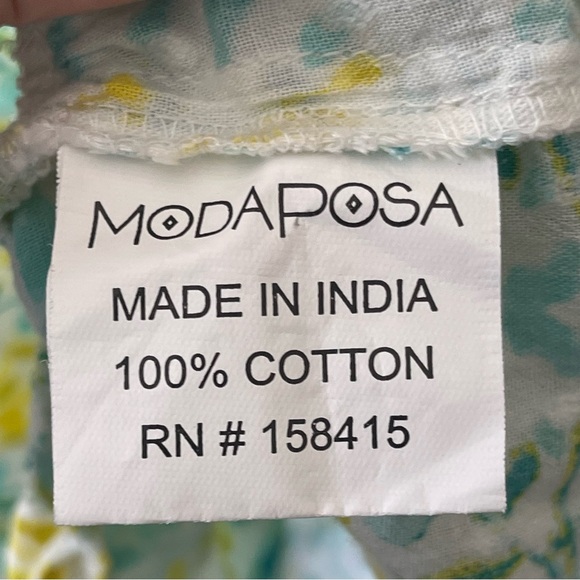 Modaposa Multicolored Dress Womens Small Button Front Boho - Picture 8 of 11